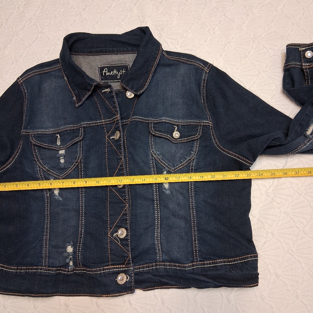 Amethyst Jeans Dark Blue Denim Jacket Size 2X - Picture 10 of 16
